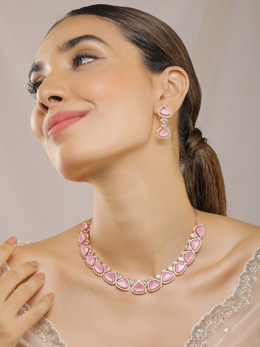 Rose-Gold-Plated-Pink-Crystal-&-Cubic-Zicronia-Studded-Premium-Jewellery-Set